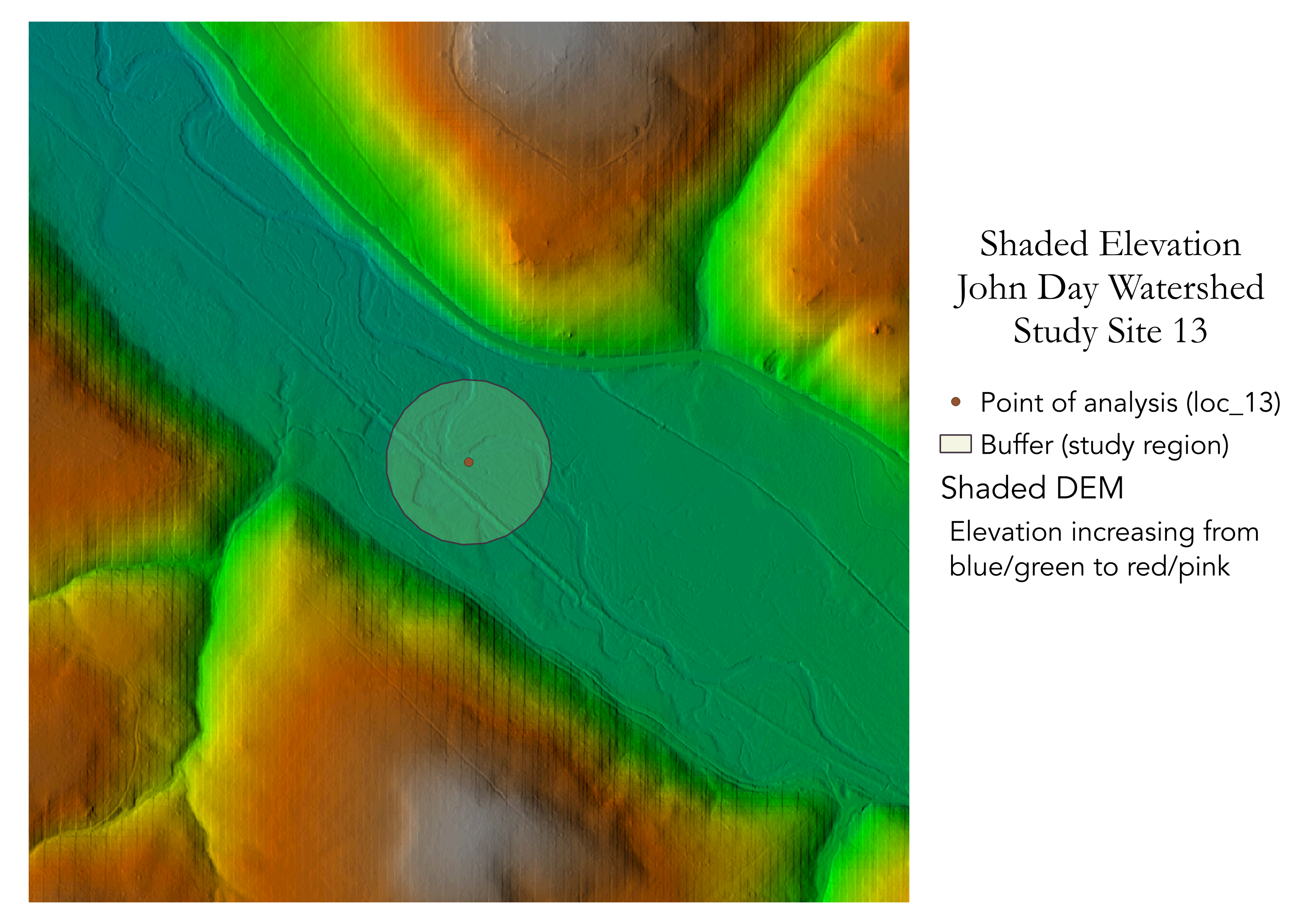 Figure 3: Shaded elevation at location 13