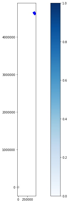 Visualization of primary errors with converting WGS1984 to UTM16N